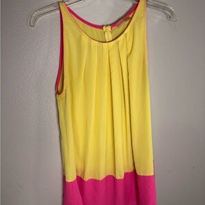 Vibrant Yellow and Pink Sleeveless Tank Top